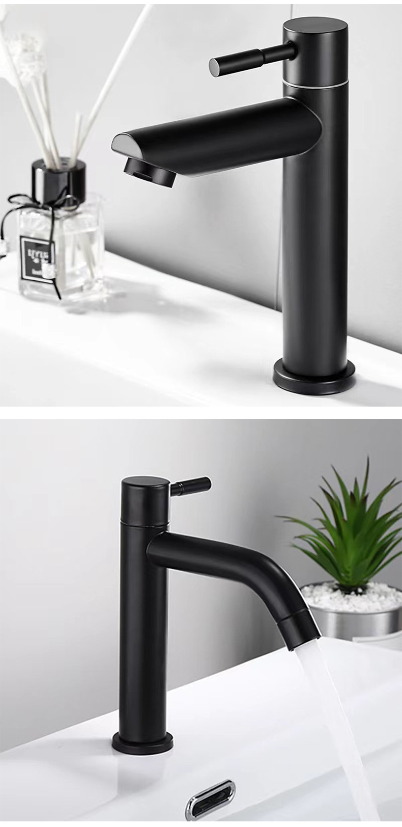 Wholesale stainless steel washbasins, single cold faucets, single hole washbasins, bathroom plus high countertop basins, washbasins, faucets undefined