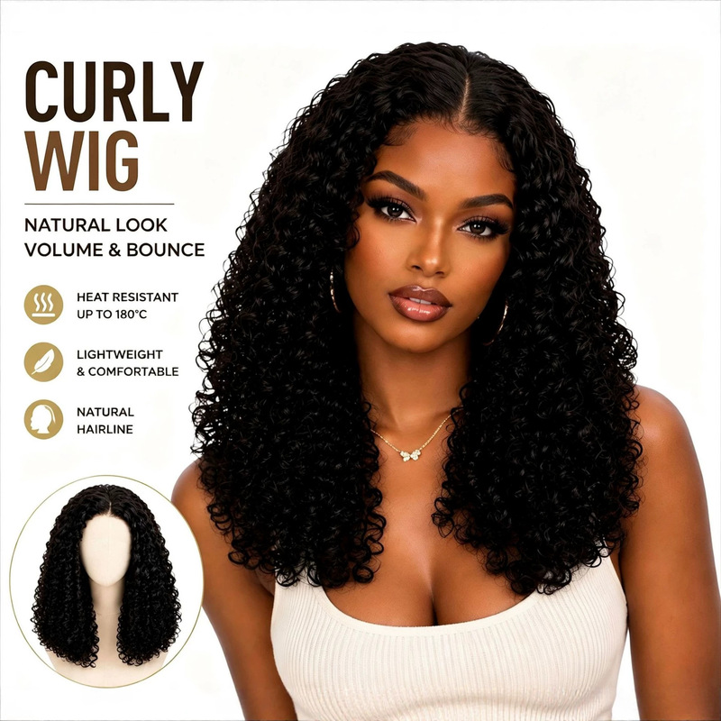 Cross-border European and American fashion best-selling African short curly hair women's hand-crocheted fluffy afro wig Cross-border European and American fashion best-selling African short curly hair women's hand-crocheted fluffy afro wig