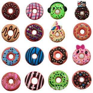 Popular Donut Clogs Shoe Flower Shoe Buckle Pvc Soft Rubber Shoe Flower DIY Accessories Decorative Buckle Shoelace Buckle in Stock