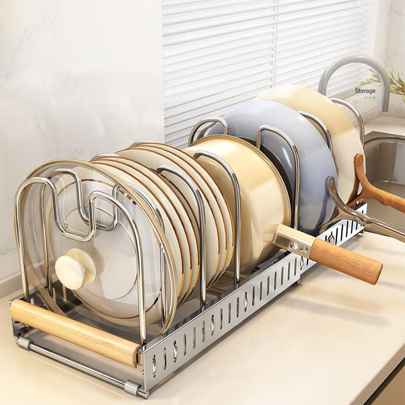 Thickened Stainless Steel Kitchen Pot Cover Rack Countertop Chopping Board Storage Rack Multifunctional Pot Draining Rack Cabinet Storage Thickened Stainless Steel Kitchen Pot Cover Rack Countertop Chopping Board Storage Rack Multifunctional Pot Draining Rack Cabinet Storage