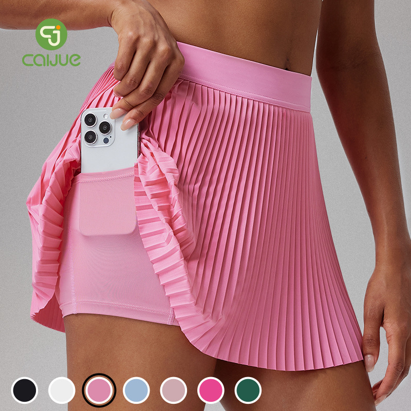 Cai Jue Golf Tennis Skirt Summer Lulu Slimming Running Sports Anti-Exposure Yoga Pleated Skirt
