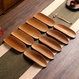 竹制茶则茶道三件套茶席垫茶巾托茶勺茶夹赏茶荷功夫茶具茶道配件