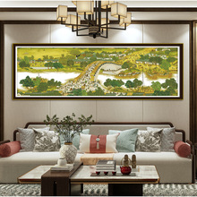 2米加长版清明上河图十字绣非满绣现代简约书房客厅装饰风景名画