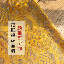 中国风龙年锦缎金色龙纹图腾提花布料龙宝唐装汉服服装设计师面料