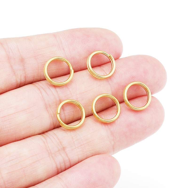 ステンレス二層オープンリング保色18kメッキアクセサリー部品オープンリングネックレスオープンリング接続リング