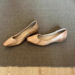 现货版~复古文艺风内增高真皮浅口单鞋女简约方头百搭通勤工作鞋