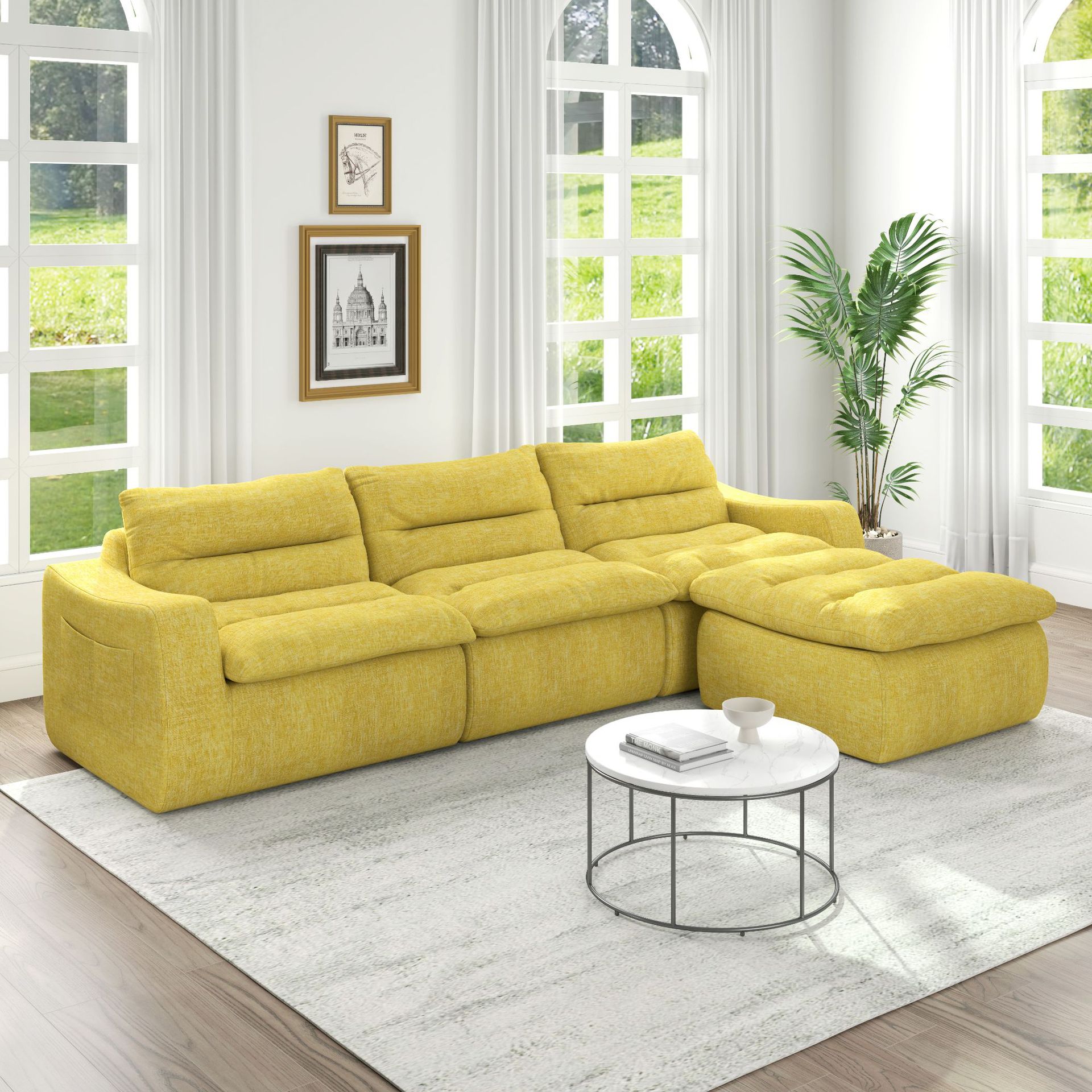 Comercio exterior sofá perezoso desmontable sala de estar pequeña bolsa de plumón individual silla de compresión sofá pequeño crema image 4