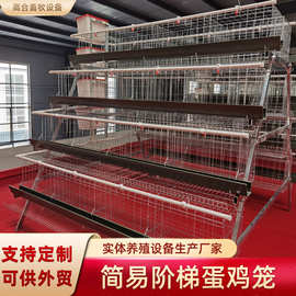 多层蛋鸡笼镀锌丝材质阶梯层叠式养殖鸡窝设备A型简易式鸡舍笼子