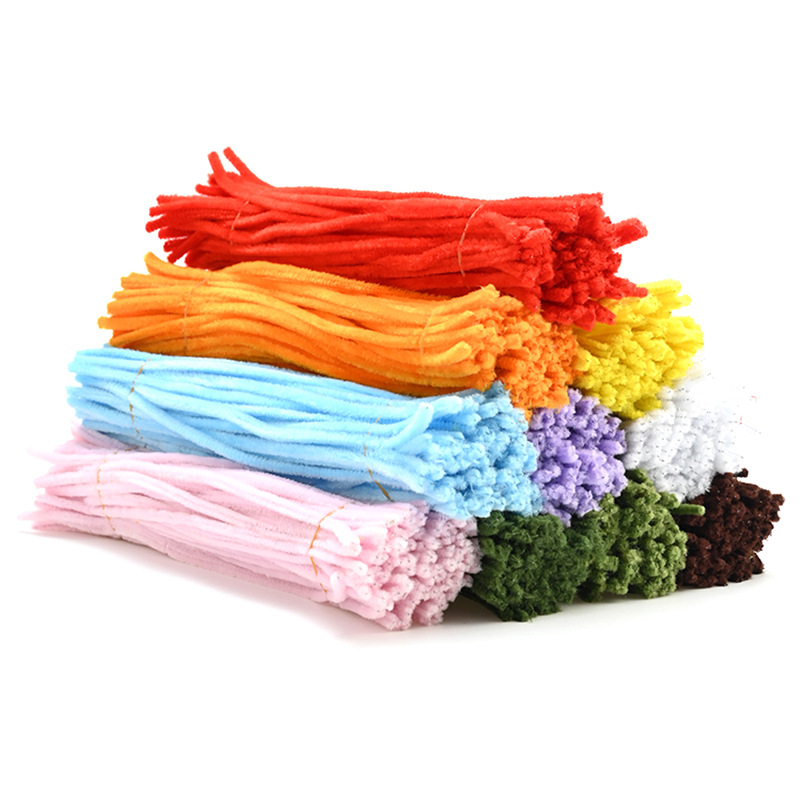 Mayorista 8mm ultra-denso de lana hecha a mano para niños diy puzzle juguete material de ramo paquete de color macarón barra de torsión