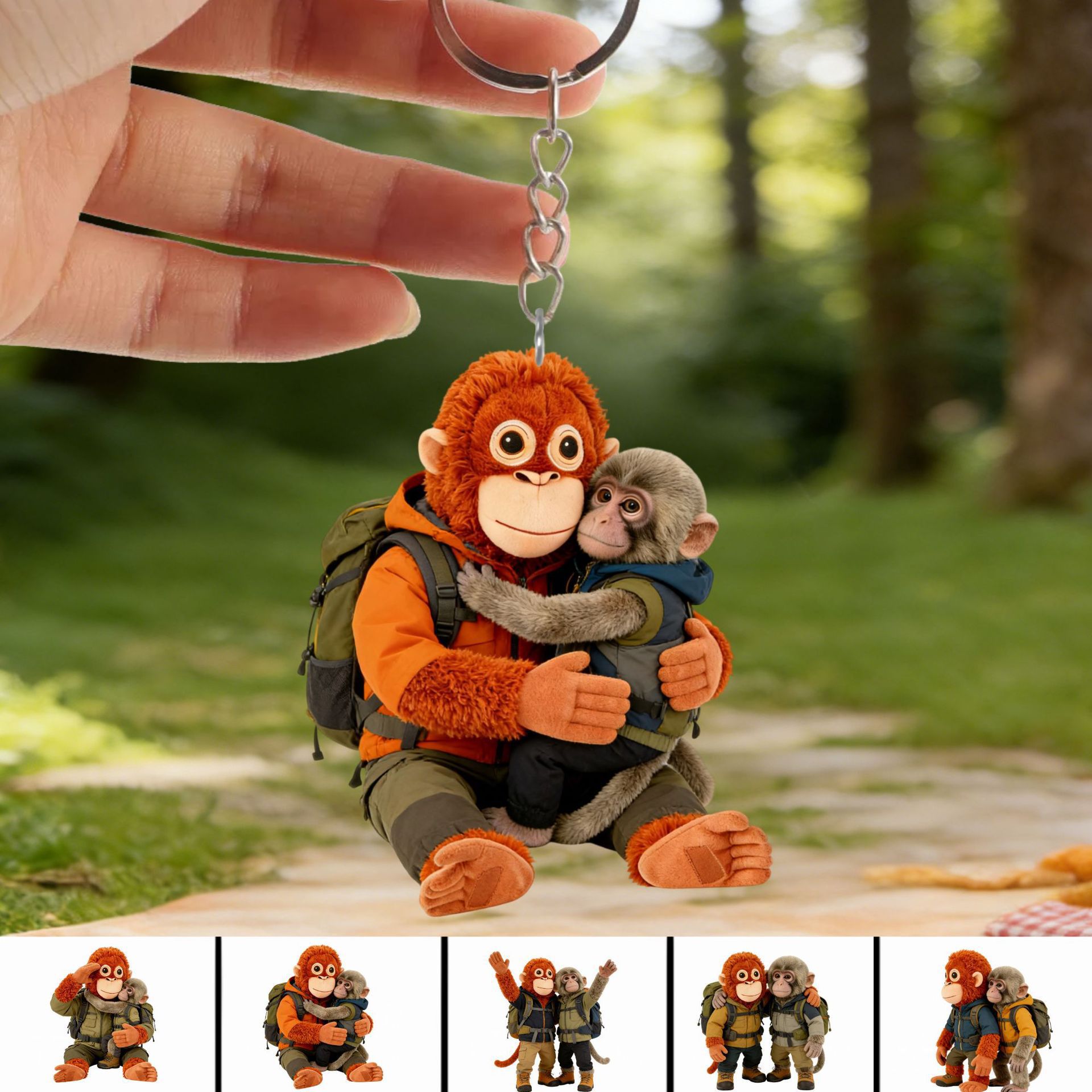 Etiquetado transfronterizo acrílico plano 2D Protect Punch The Monkey Orangutan Doll