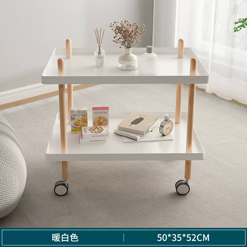 跨境小推车可移动沙发边几床边茶几小桌子床头柜简约实木边几