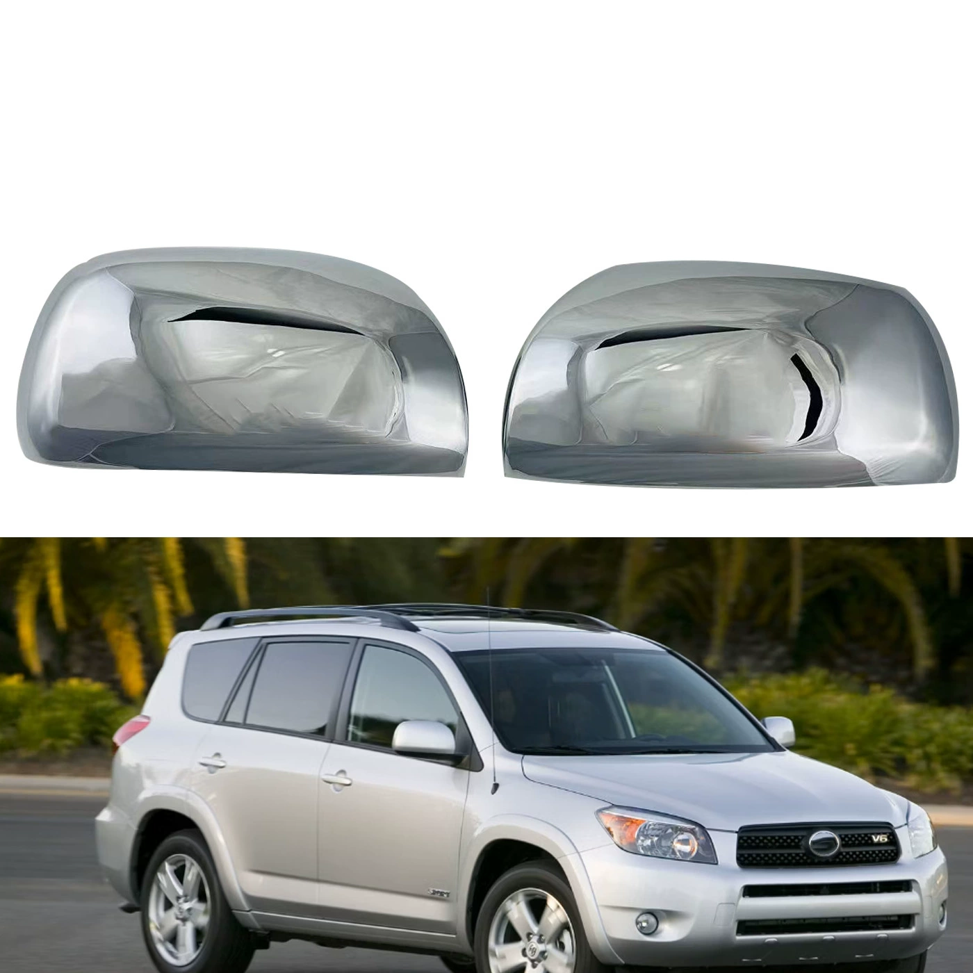 Подходит для Toyota RAV4 2006-2009, декоративная накладка на зеркало заднего вида, модифицированная накладка на зеркало заднего вида