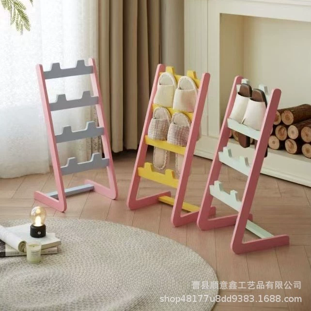 Простая северная деревянная многослойная полка для обуви Простые тапочки обувная полка креативная минималистичная полка для обуви