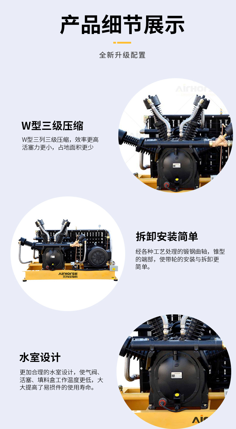 Emma medium Press air-cooled water-cooled 30-40kg bottle blowing special air compressor efficient and convenient mute
