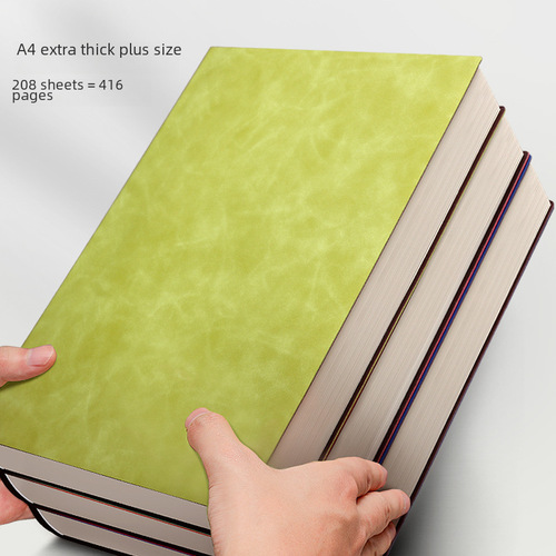Notebook A4 lined thick study guide large size imitation leather soft cover blank journal Cornell style