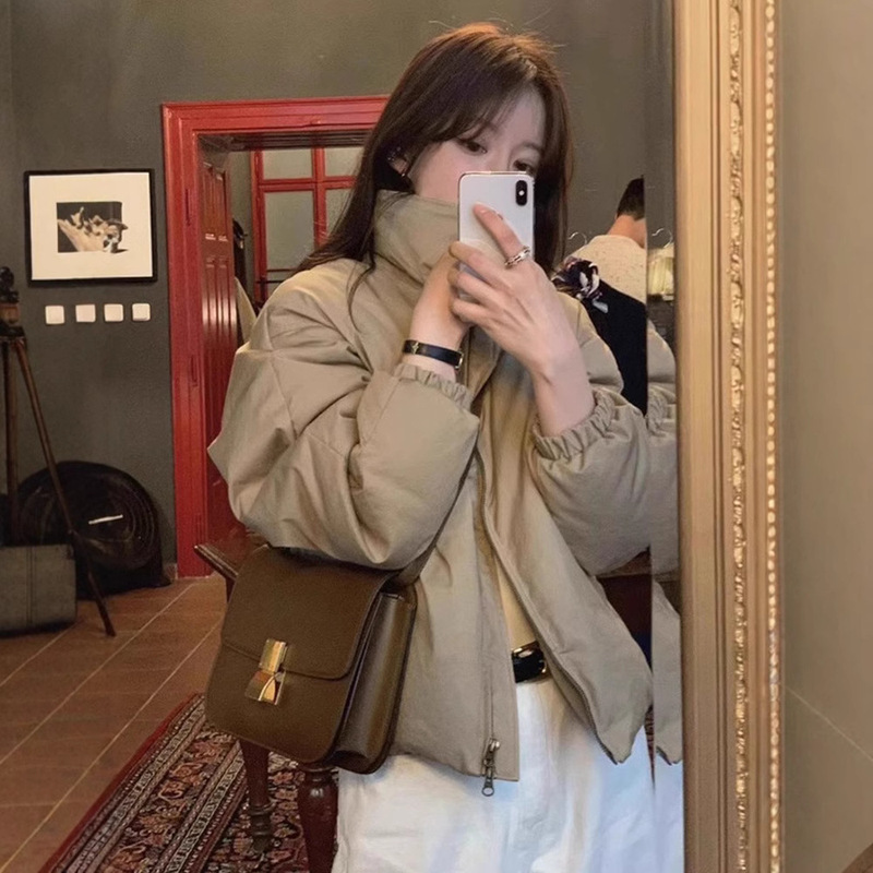 Spot Short Lapel down Jacket Winter Women's Classy Korean Niche Designer Simple Style Obj*T