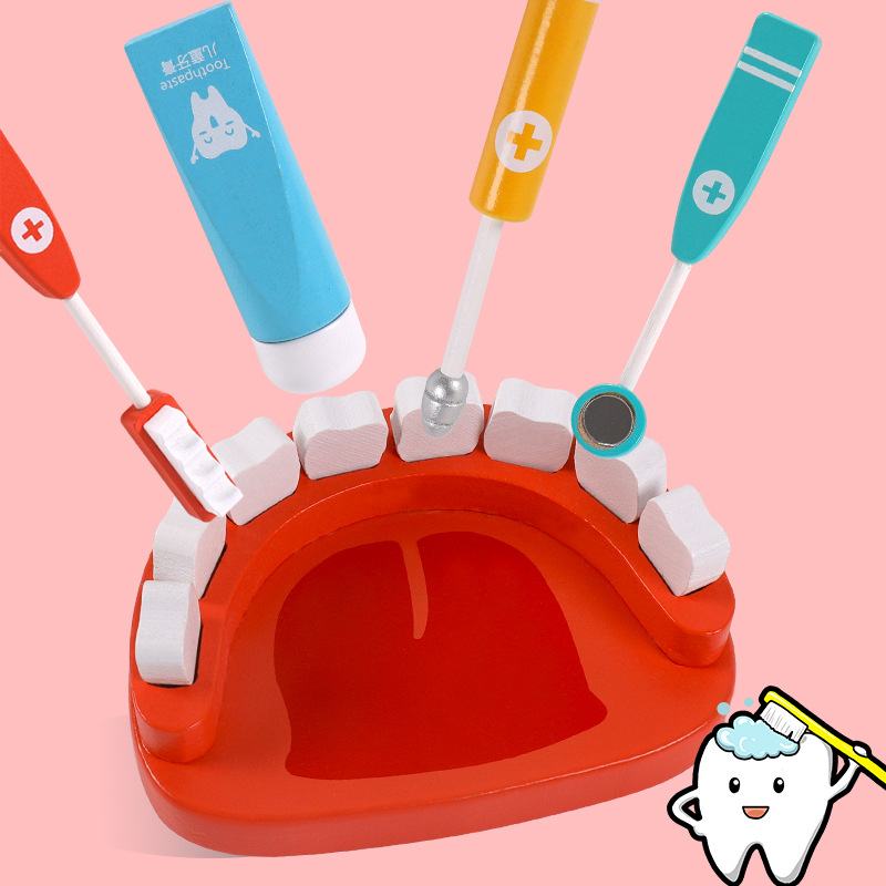 Madera niños jugar casa simulación pequeño doctor juguete caja de regalo caja médica niña niño papel juego regalo