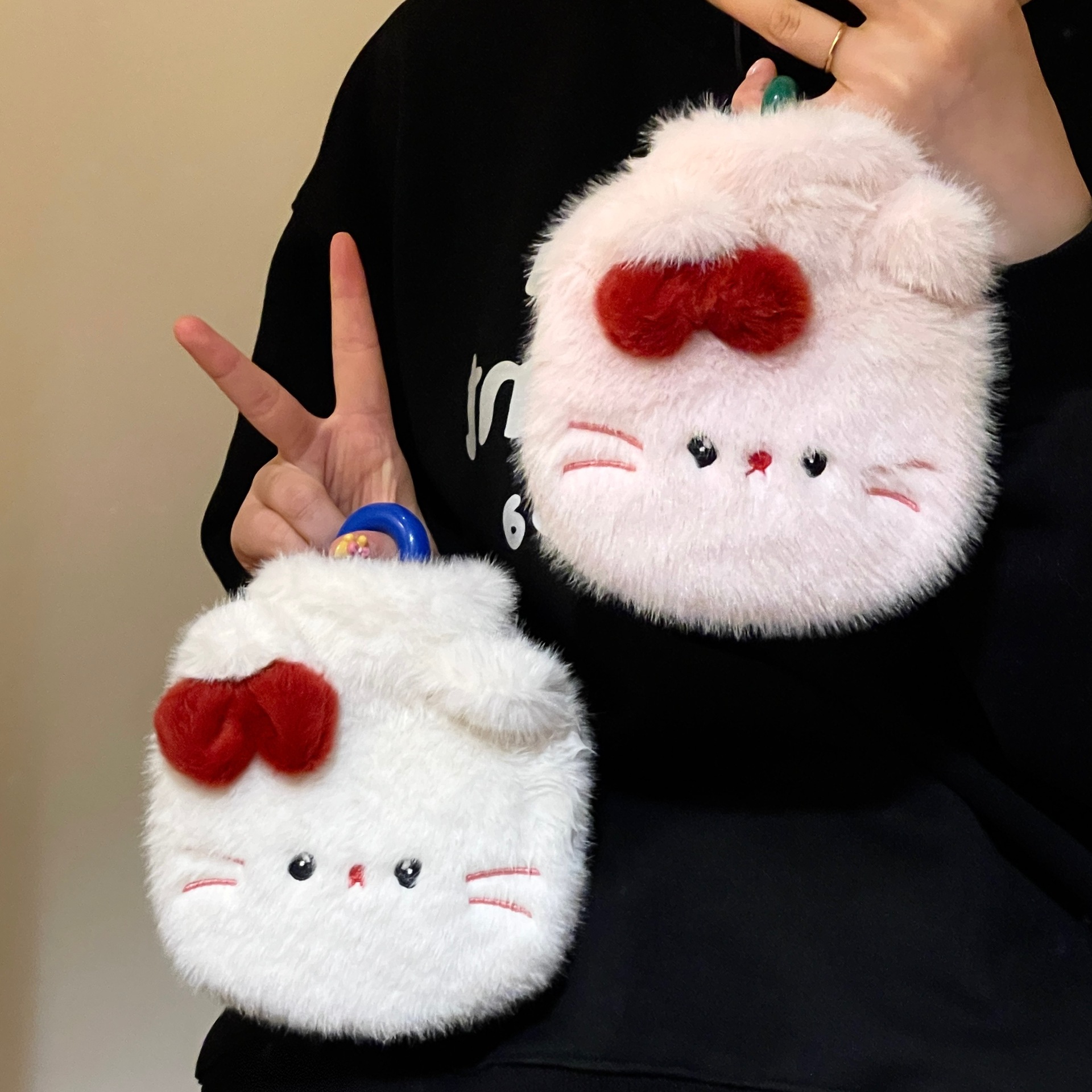 Cute gato bolsas de agua caliente inyección de agua bolsas de agua caliente de peluche agua caliente dormitorio de agua a prueba de explosiones estudiantes calentadores de manos para niñas estómago