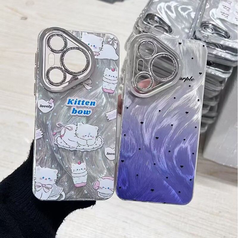 Fine Mesh Fabric Suitable for Vivos60 Cartoon Glitter Phone Case Y500 with Built-In Lens Film Reno16 Electroplated A6