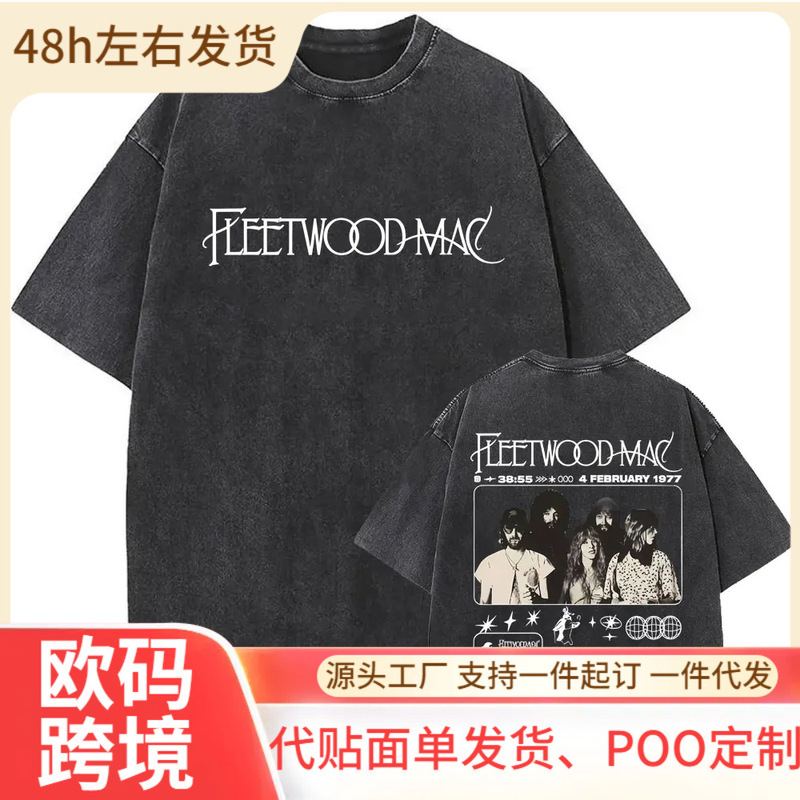 Washed Vintage Rock Band Fleetwood Mac Rumor Graphic T-Shirt Steve Nicks T-Shirt for Men