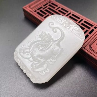 貴重 文房具 本物和田玉 原石 子石 手彫 清代 螭龍紋 筆