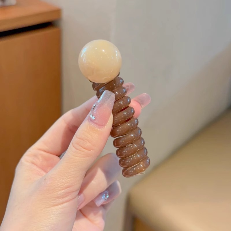 Gradiente de color gelatina línea telefónica cabello anillo cabeza cuerda para mujeres 2025 nueva banda de goma de cola de caballo alta toque de sombrero sin rastro temperamento