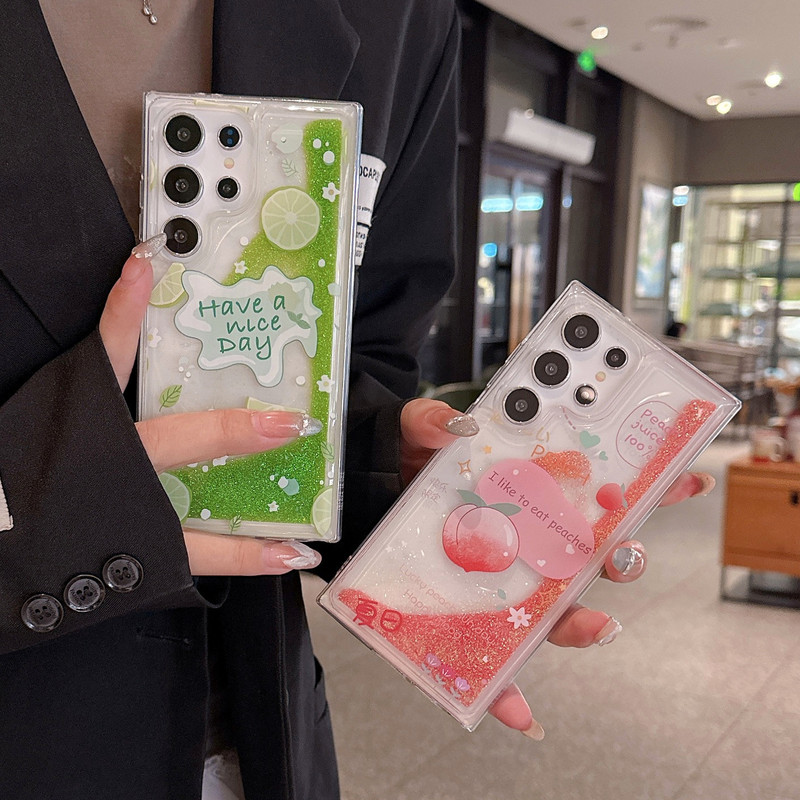 Summer Fruit Suitable for Samsung S25U Mobile Phone Case S23/S24 Quicksand Soft Glue Note20 All-Inclusive Protective Cover A56