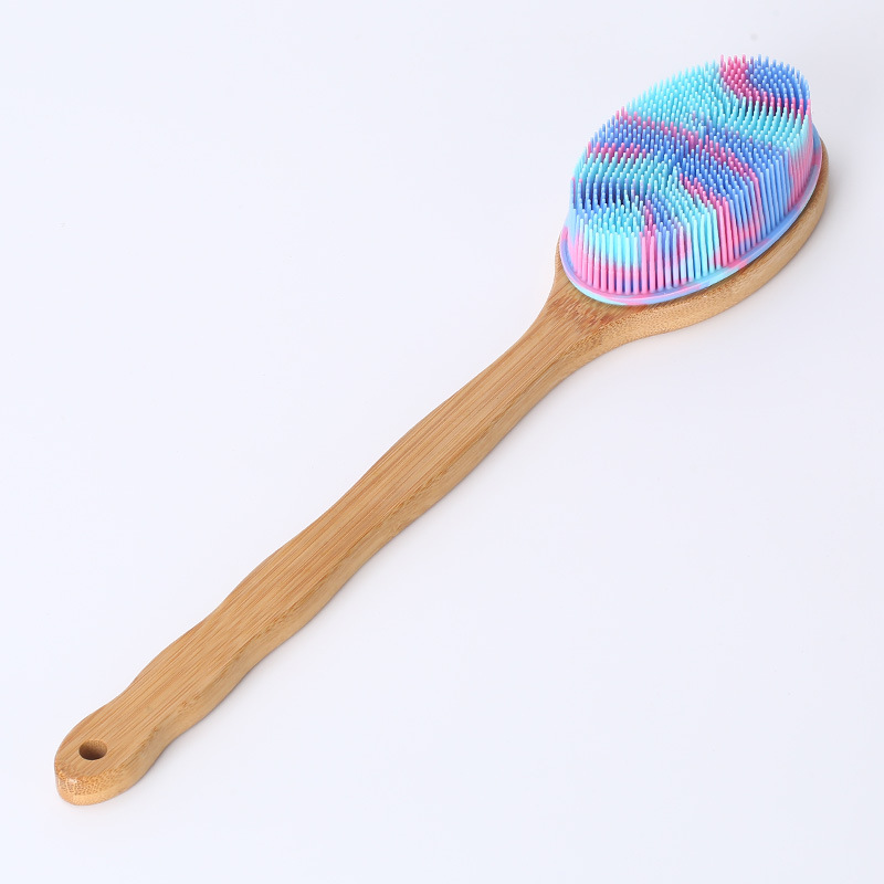 Cepillo de baño de silicona cepillo de baño de doble cara cepillo de baño de silicona artefacto casero cepillo de baño de mango largo frota espalda cepillo de baño de masaje poligonal