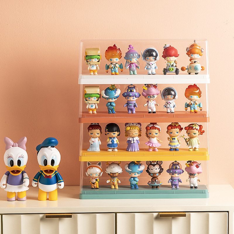 Tide play Storage Garage Kit transparent Bubble Mart originality Garage Kit Acrylic dustproof storage box