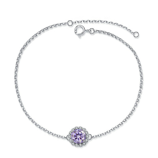 S925 joyería de plata estrella piedra grande y pequeña pulsera de moissanita mujer D color 1 quilate joyería en vivo fábrica al por mayor