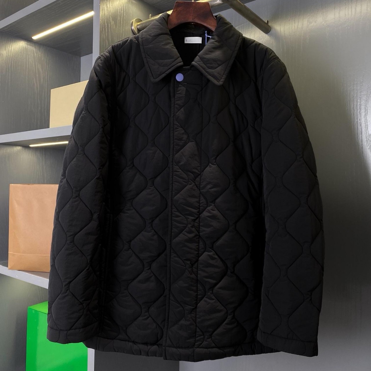 BBR辛芷蕾同款宽松翻领棉衣 BUR女纯色中长款夹克外套 深圳南油新