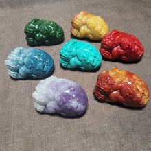 仿玉石母子貔貅南非苏纪石玉石原石舒俱来霸王貔貅招财瑞兽大把件