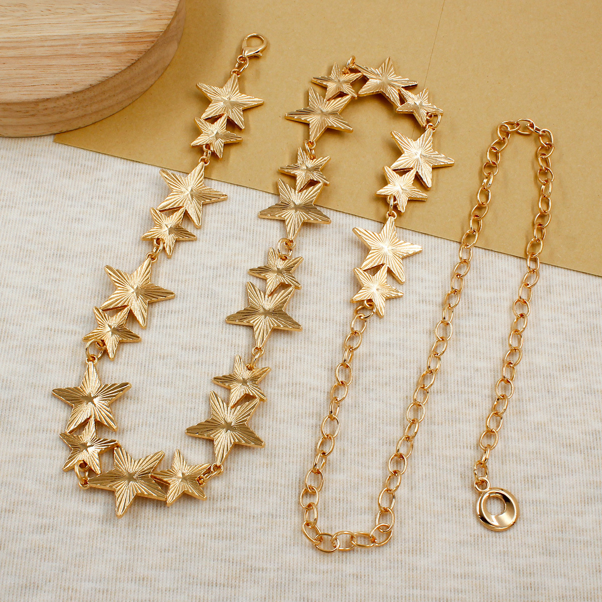 Vintage Metall Pentagramm Taille europäischen und amerikanischen minimalistischen Stil Mode vielseitig Kleid Gürtel Kette Zubehör_voghion.com