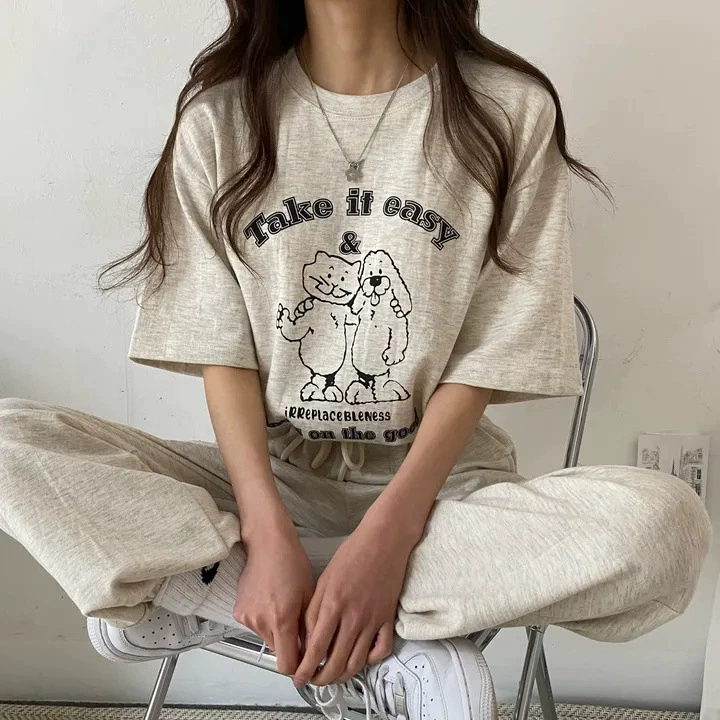 Комплект для отдыха, летняя одежда, для подростков, с коротким рукавом
