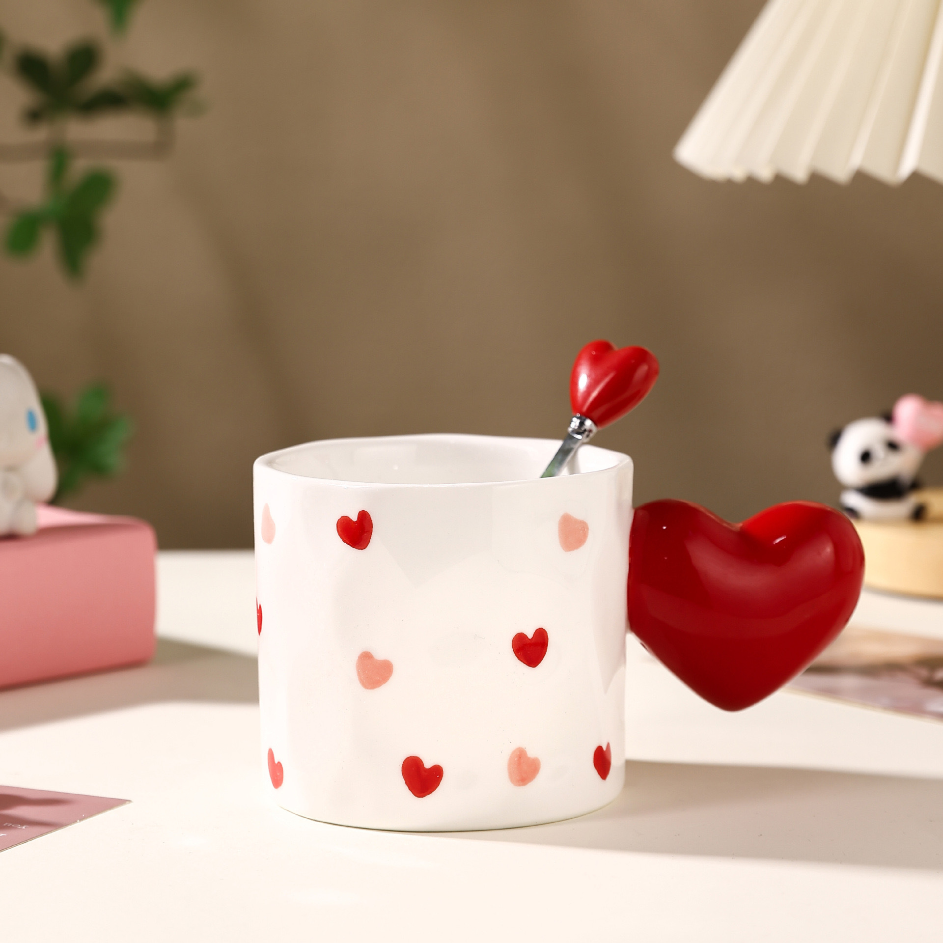 Taza de mano de amor + cuchara de amor