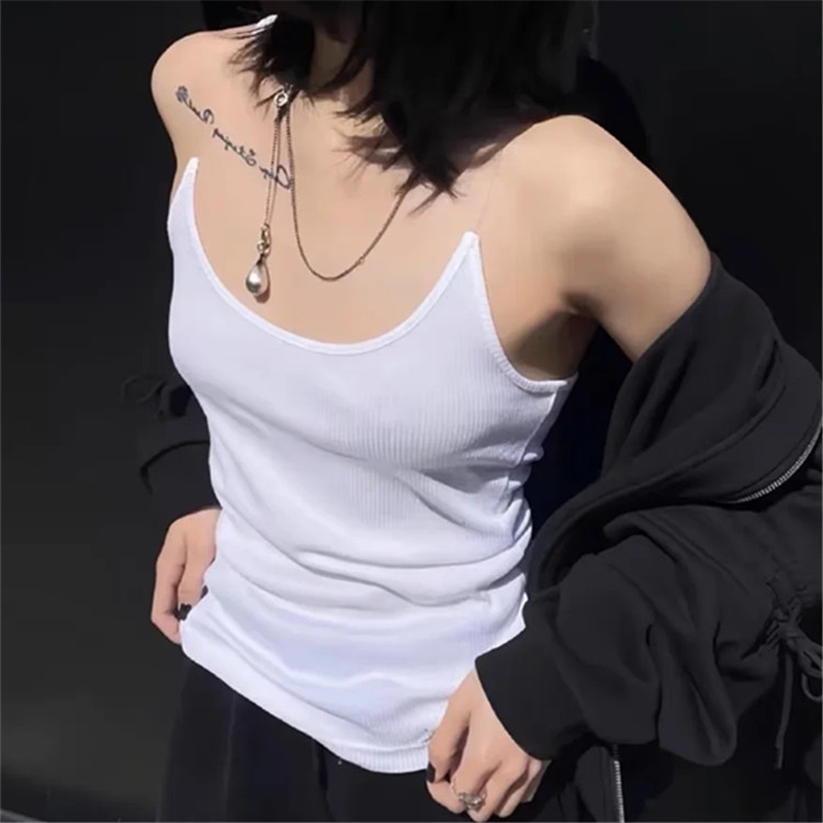 Transparent Fishing Line Invisible Shoulder Strap Top Fashionable Slimming Sleeveless Vest Slim-fit Long Threaded Top Transparent Fishing Line Invisible Shoulder Strap Top Fashionable Slimming Sleeveless Vest Slim-fit Long Threaded Top