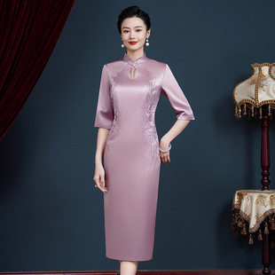 High-end happy mother-in-law wedding dress Spring and Autumn new mother-in-law dress wedding mother-in-law evening dress Noble