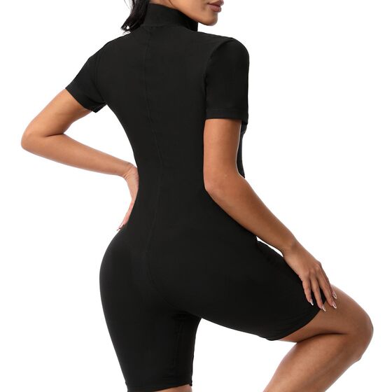 Cross-border Sweaty Suit Body-shaping jumpsuit short-sleeved body-shaping waist-tightening abdomen-lifting hip-lifting sports suit corset yoga suit