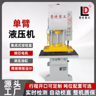 鲁迪重工20T单臂液压机 小型单柱冲孔压力机 金属工件校直整形