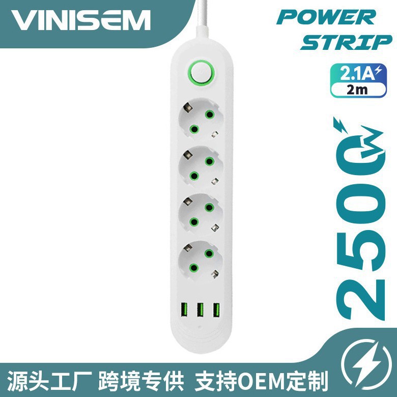 Fábrica directa enchufe de corriente doméstica de extensión europea enchufe de alimentación ruso alemán indonesia poroso transfronterizo al por mayor