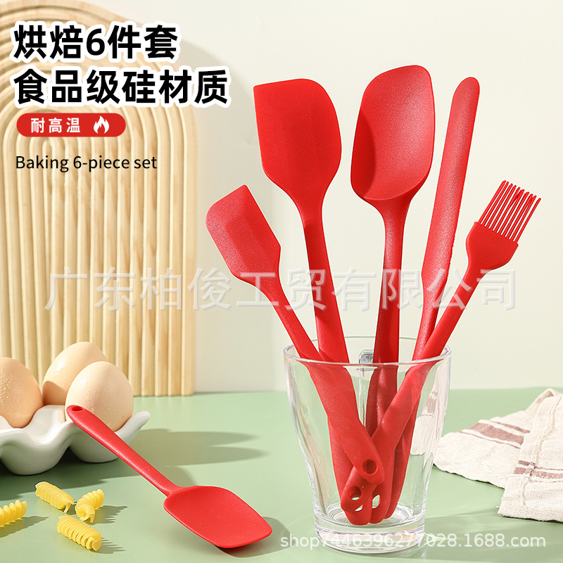 Amazon Silicone Scutler Cake Scutler Duck Tongue T Shovel Scutler Baking Tools Cooking Shovel Silicone Kitchenware 6 Pieces