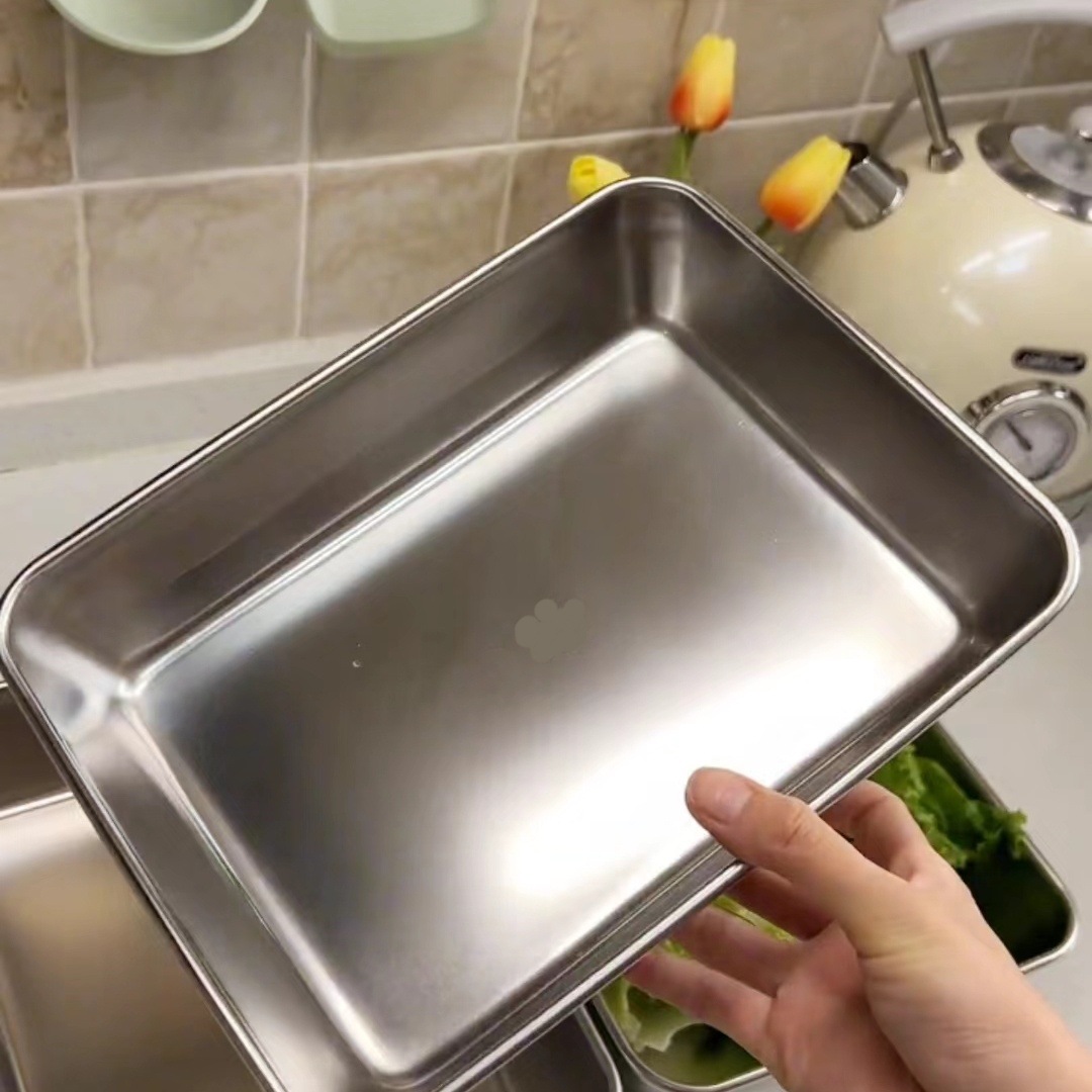 跨境长方形多用托盘家用毛巾盘带盖平底盘备菜盘凉菜盘分装盒摆摊