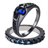 Accessory, sapphire ring stainless steel for beloved, wish, European style