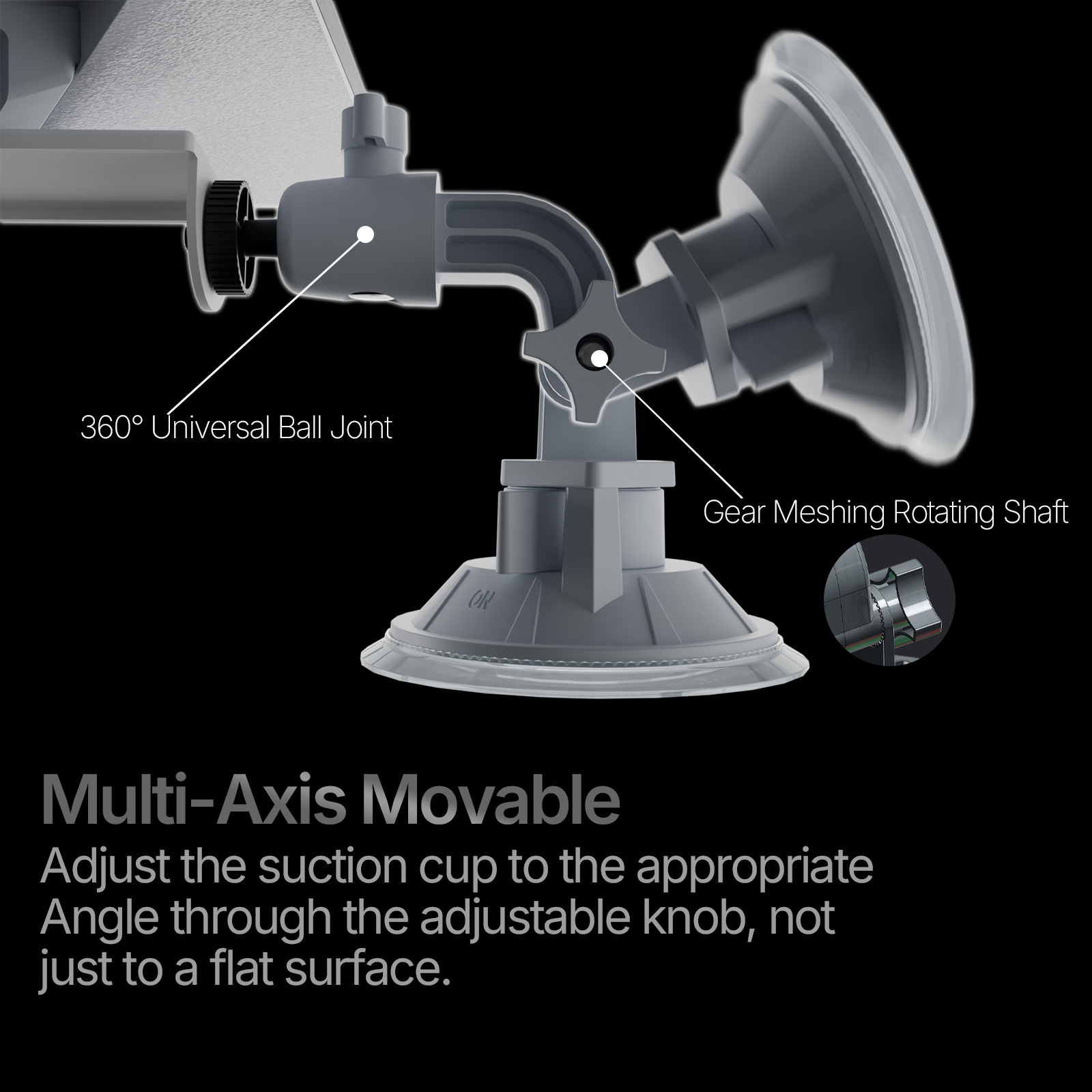 Mini Suction Cup Mount with Adjustable Suction Power for Car Sunroof, Portable Car Roof Mount