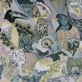 七彩鹦鹉仿宋锦织锦缎提花面料 新中式马甲汉服女装童装服装面料