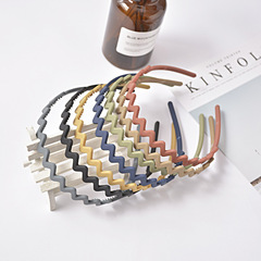 MORANDI Color Wave Hairband Korean Simple Versatile Face Washing Press Hair Hairpin Sanding Anti-Slip Hairband Hair Accessory 