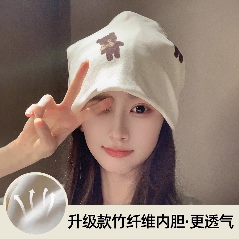麒月子帽春夏薄手純綿婦人帽妊婦髪帯頭巾防風妊婦産後夏帽子|undefined