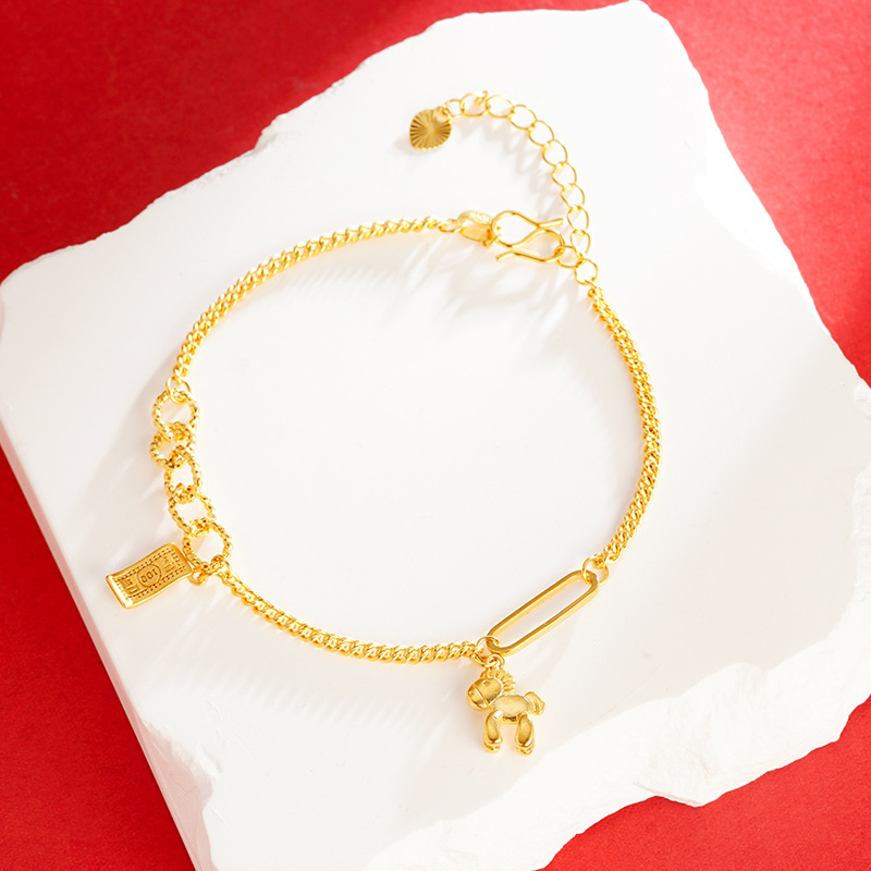 Personalizada lindo pony americano moneda pulsera chica Vietnam arena oro ajustable cadena accesorios populares caballo al éxito