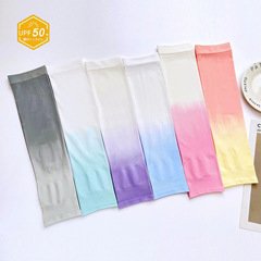 Summer new style women's gradient ice silk sleeves sun protection outdoor arm guards anti-UV ice sleeves can be customized with logo