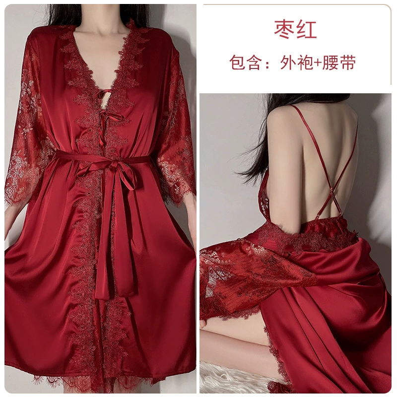 Пижама слитная Long pijama, халат для невесты, комплект, плюс размер, утягивающий эффект